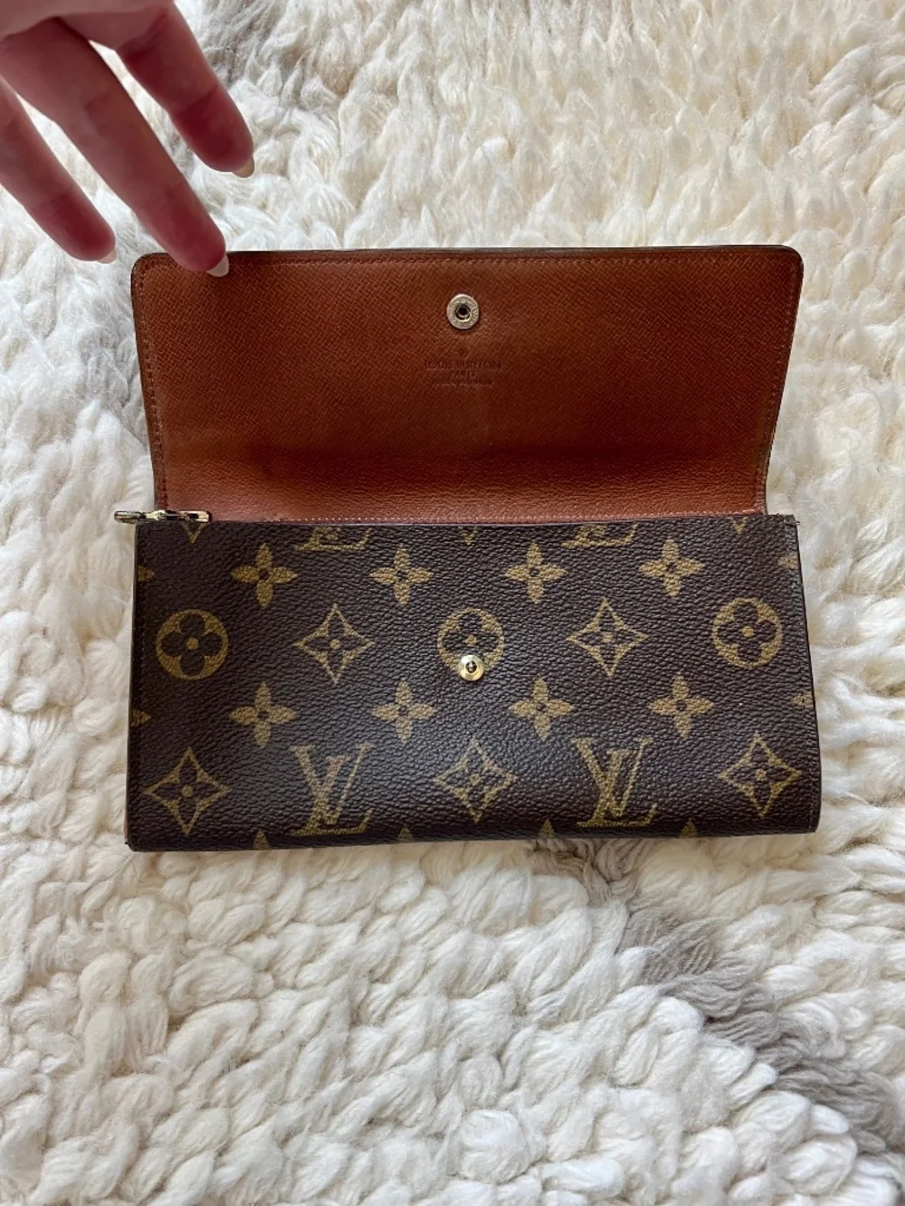 Authentic Louis Vuitton Porte Monnaie Monogram Pochette Credit Long Wallet M6172